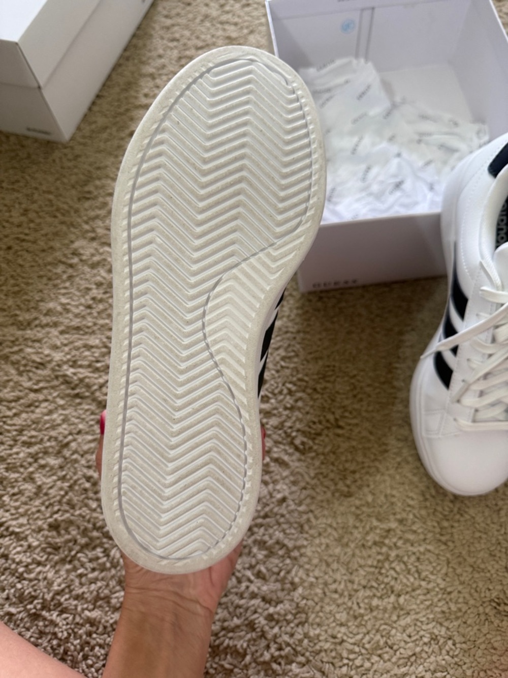adidas White Sneakers with Black Stripes - Picture 4 of 6